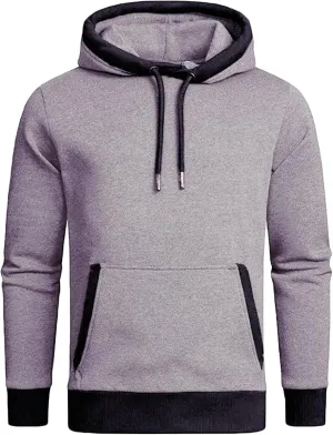 Men's Heavy Hoodie Sherpa Fleece Lined Pullover Thick Winter Hooded Sweatshirt Drawstring Jackets with Kangaroo Pocket