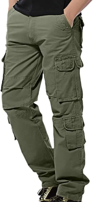 Men's Hiking Cargo Pants Relaxed Fit Baggy Multi-Pocket Track Pants Oversized Workout Sports Joggers Sweatpants