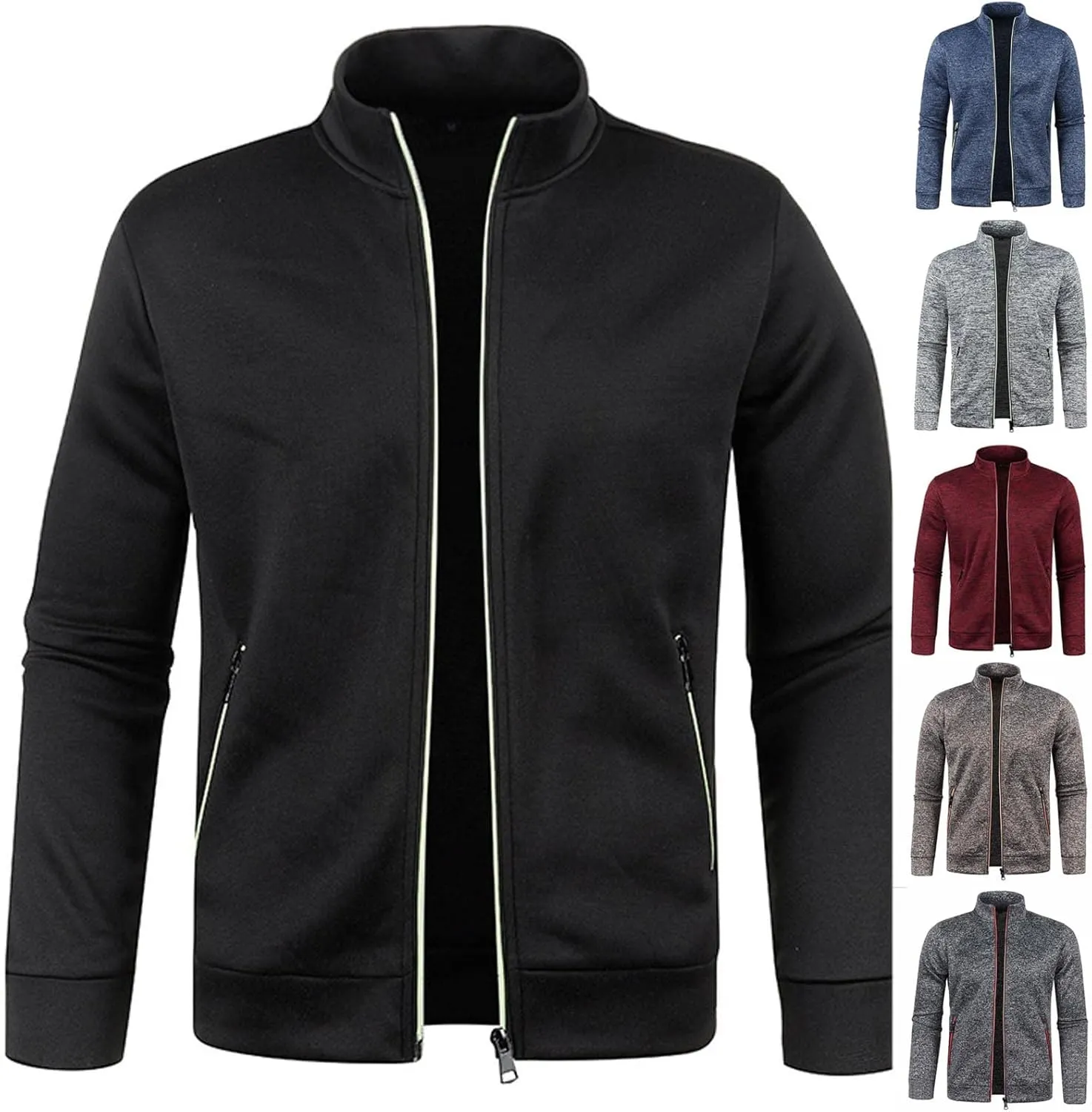 Men's Lightweight Jacket Golf Casual Sport Windbreaker Spring Fall Jackets Stand Collar Warm Outdoor Jacket