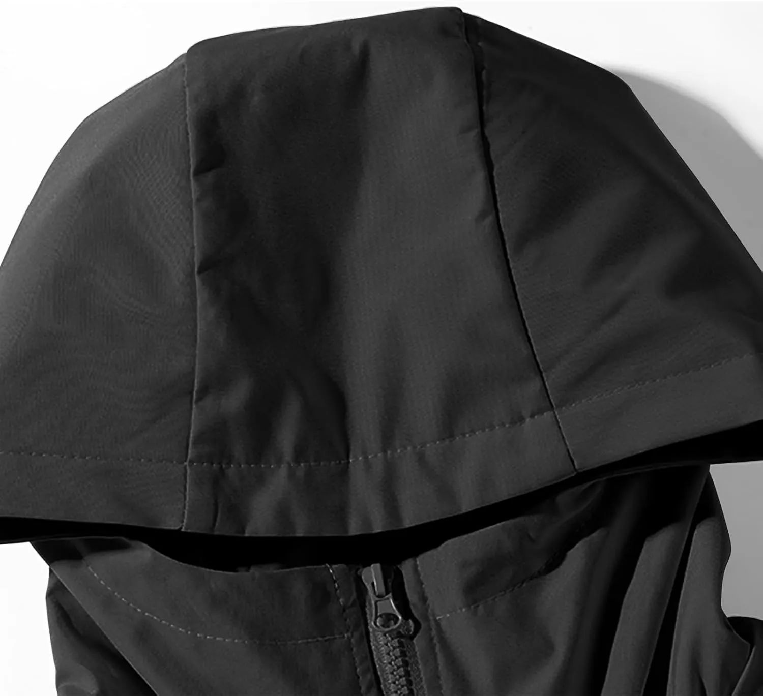 Men's Lightweight Windbreaker Jacket With Hood Loose Fit Long Sleeve Full Zip Hoodies for Running Cycling Hiking
