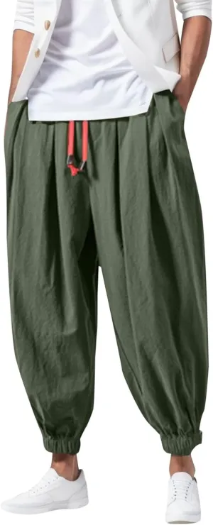 Men's Pant Casual Soft Comfortable Joggers Athletic Sweatpant Loose Elasticated Adjustable Waist Cargo Pant
