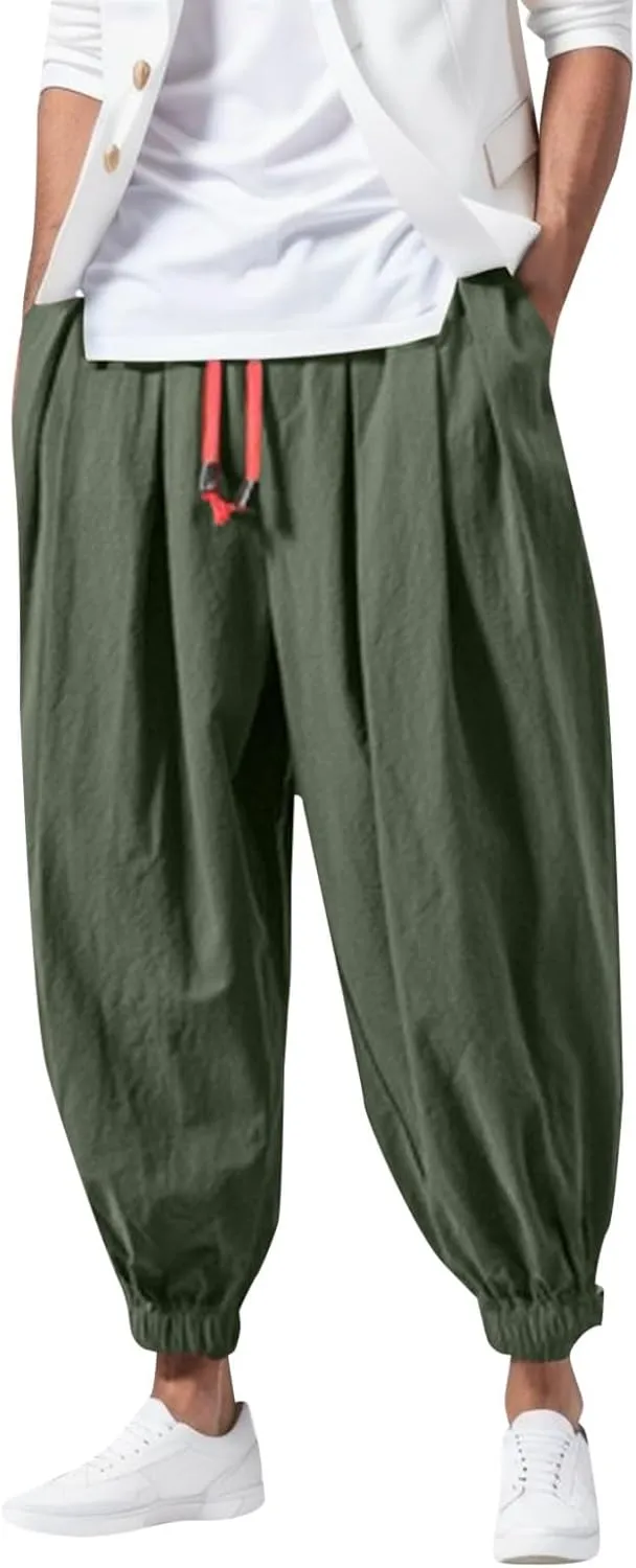 Men's Pant Casual Soft Comfortable Joggers Athletic Sweatpant Loose Elasticated Adjustable Waist Cargo Pant