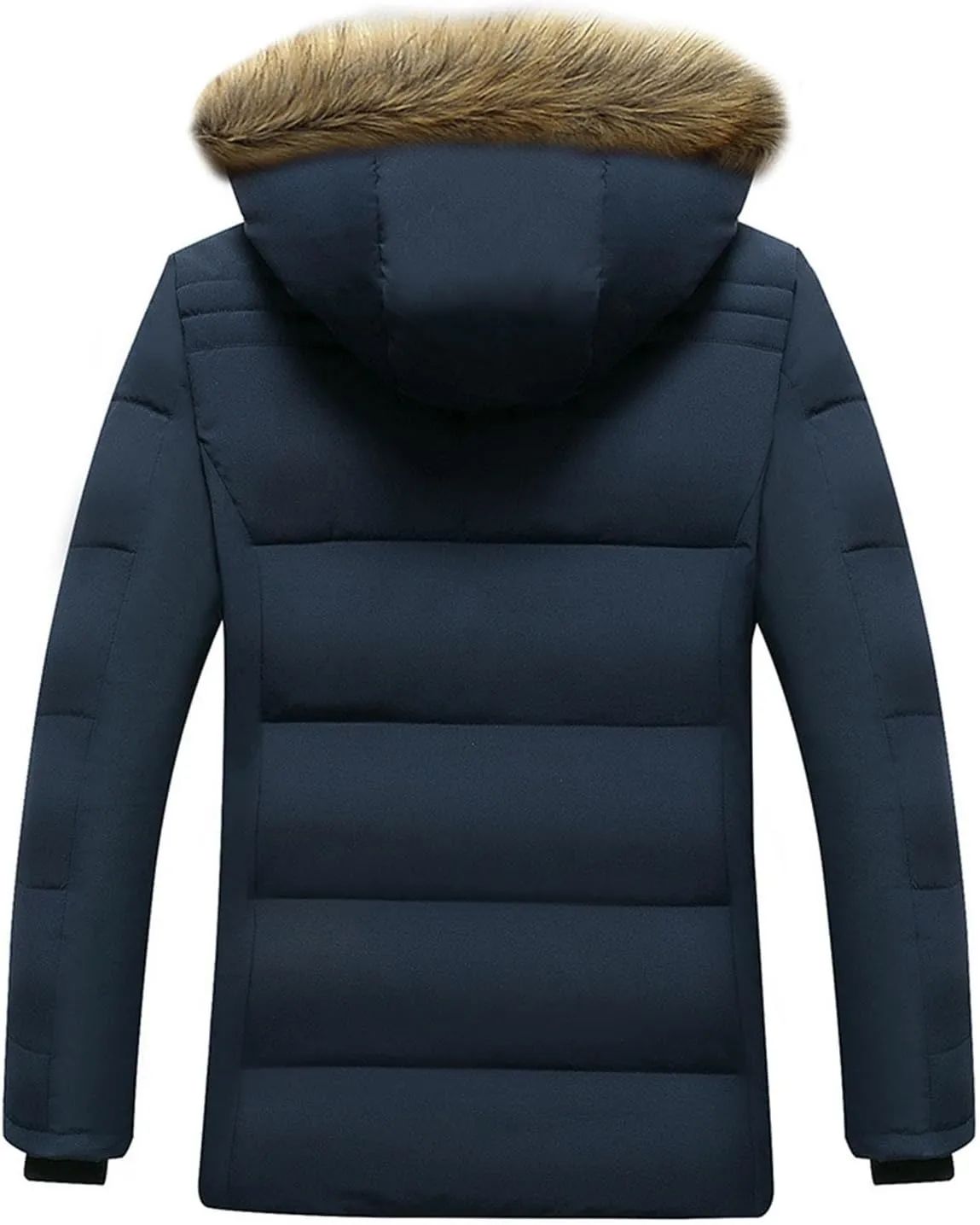 Men's Parka Jacket with Fur Hood, Sherpa Lined Winter Warm Down Coats Outdoor Windproof Waterproof Outerwear