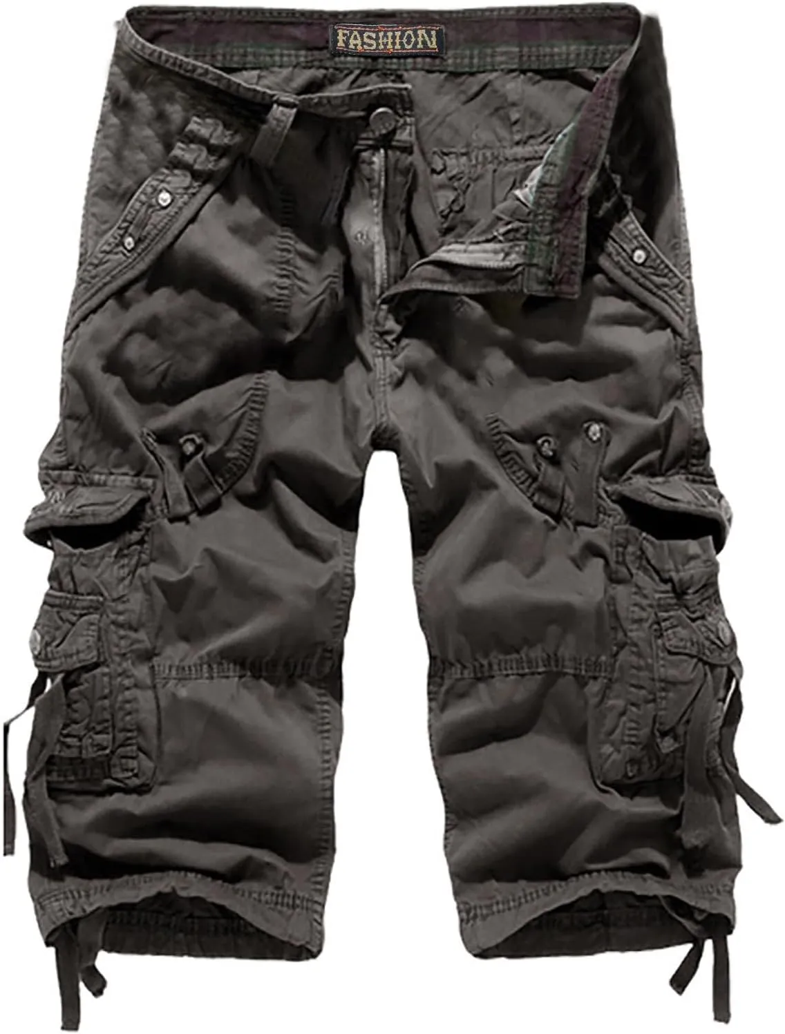 Men's Plus Size Cargo Shorts with Multi-Pockets Knee Length Tactical Short Pants Relaxed Summer Beach Shorts Pants