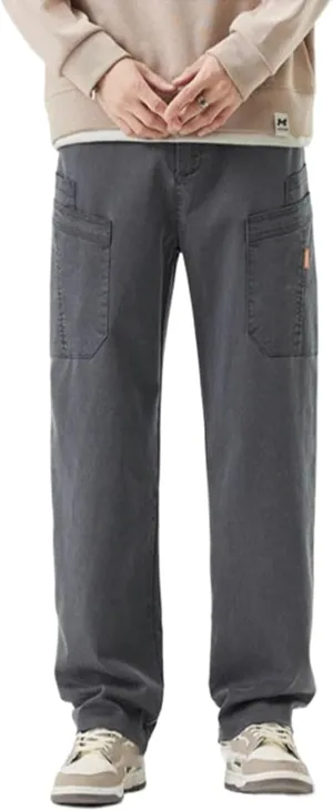 Men's Relaxed Fit Stretch Cargo Pant Multi Pocket Workwear Loose Straight Leg Casual Pants Man Long Trousers