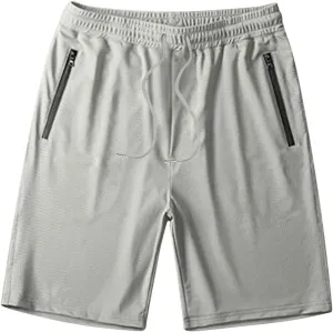 Mens Running Shorts Summer Casual Cooling Ice Silk Sweat-Shorts Drawstring Waist Workout Short with Pockets