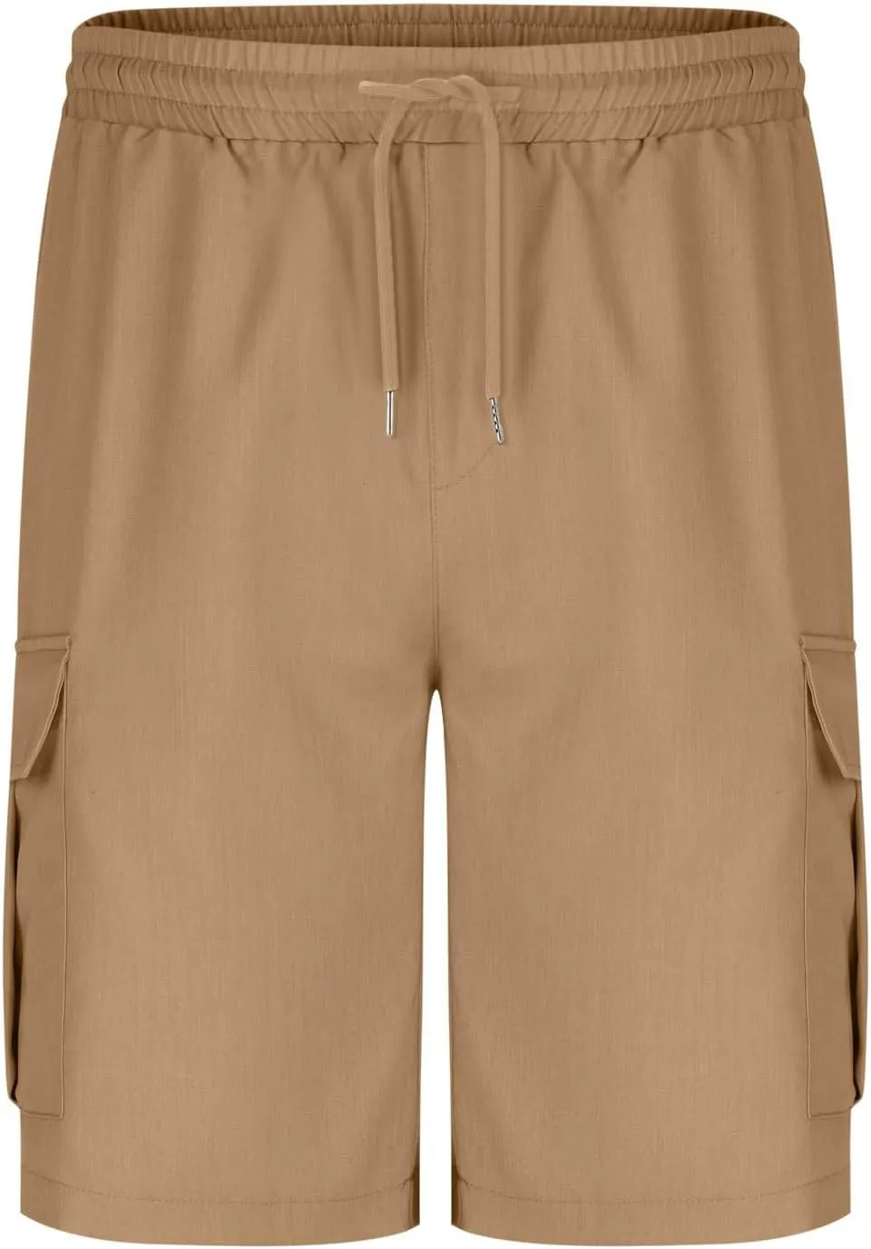 Mens Shorts Cargo Elastic Waist Casual Outdoor Fishing Hiking Summer Beach Shorts with Multi Pockets