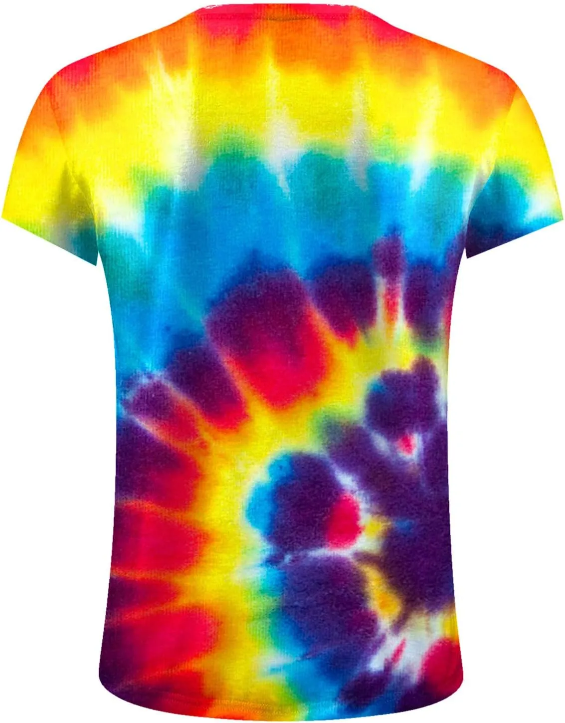 Mens Summer Shirt Rainbow Tie Dye T-Shirt Summer Casual Short Sleeve Tops Cool 3D Printing Muscle Workout Tees Blouse