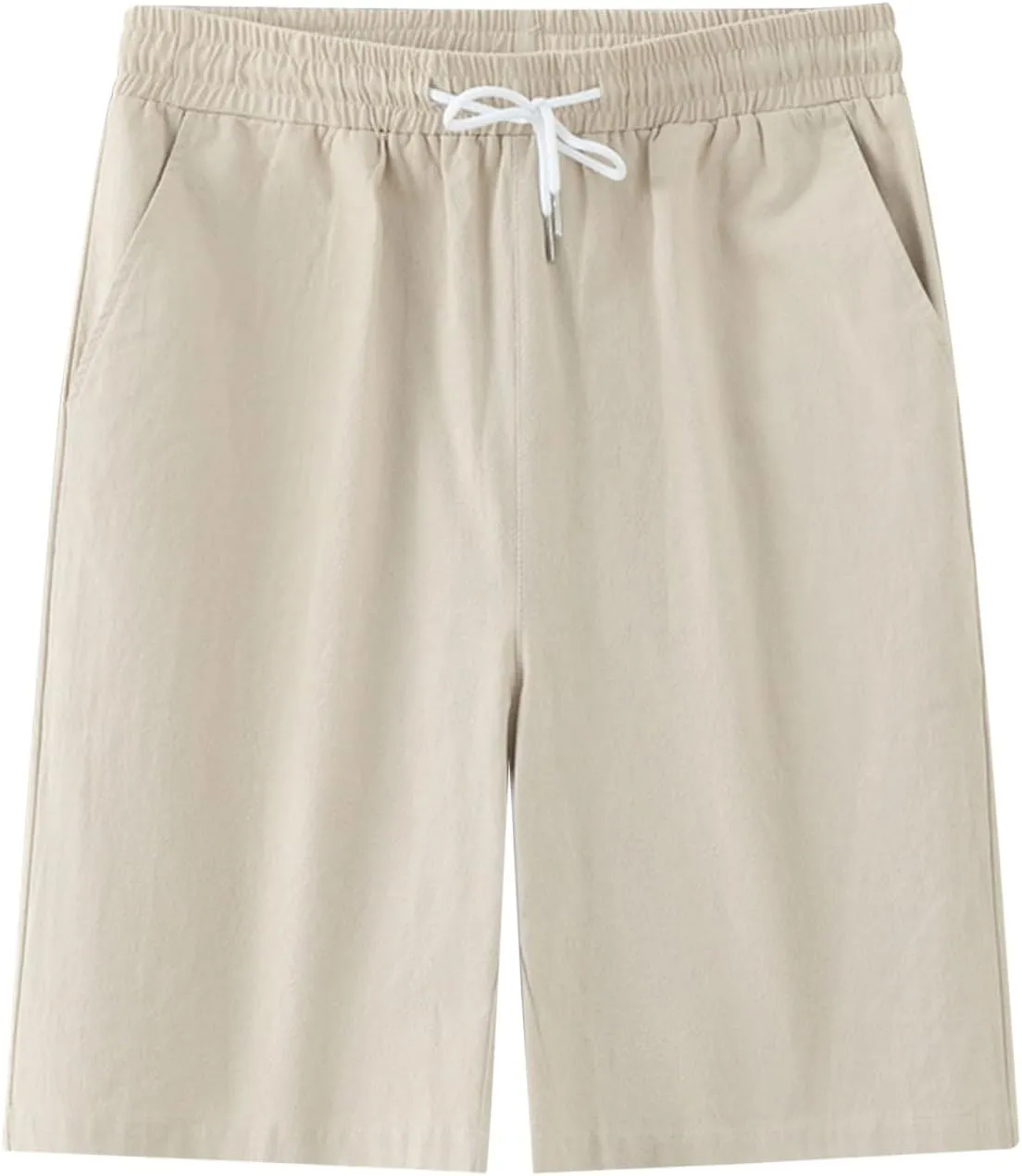 Mens Sweat Shorts 7" above Knee Workout Gym Shorts Lounge Shorts with Zipper Pockets