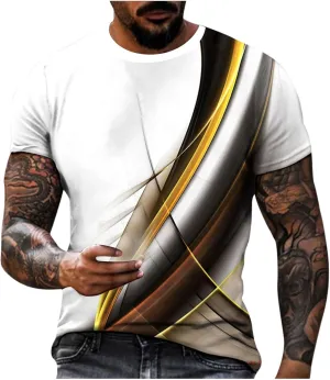 Mens T Shirts Short Sleeve Tie Dye Summer Tops Graphic Casual Stylish Tees Gradient T Shirt Hawaiian Beach Clothes