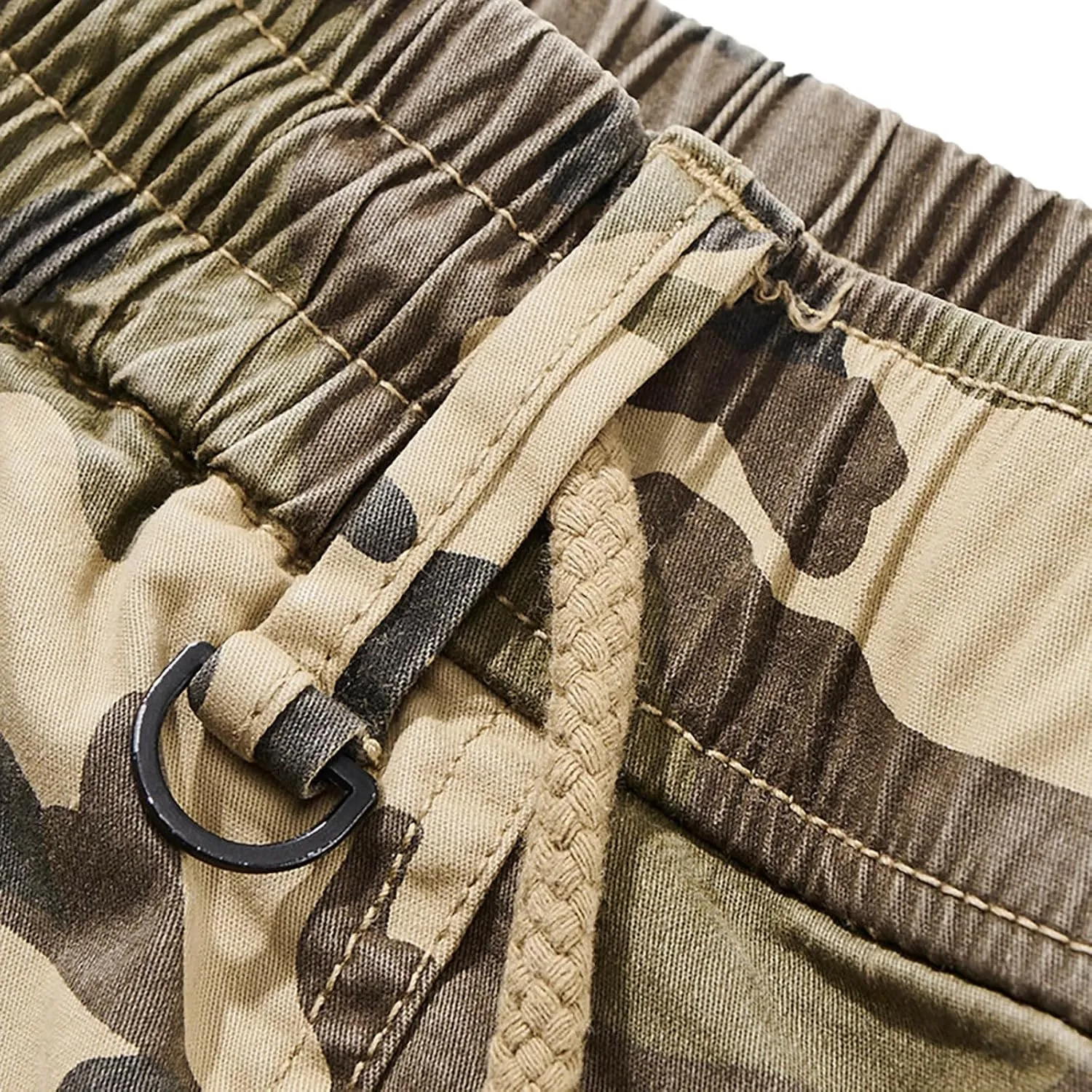 Mens Tactical Camo Cargo Shorts Pockets Military Utility Lightweight Work Shorts Quick Dry Outdoor Hiking Shorts