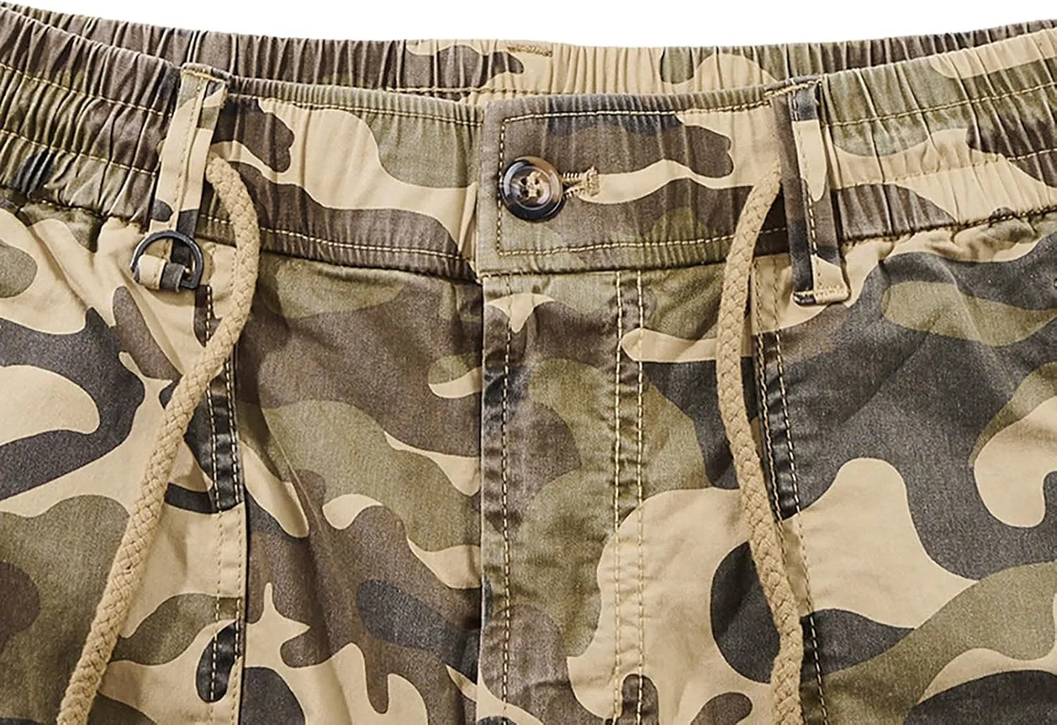 Mens Tactical Camo Cargo Shorts Pockets Military Utility Lightweight Work Shorts Quick Dry Outdoor Hiking Shorts
