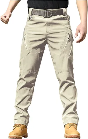 Men's Tactical Pants Resistant Flex Ripstop Cargo Pants Outdoor Casual Lightweight Hiking Pants with Multi Pockets