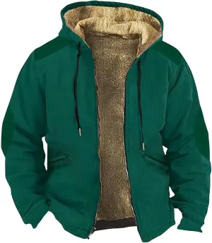 Men's Thick Sherpa Lined Warm Jacket Zipper Fleece Hoodie Sweatshirt Winter Coat Oversized Jackets M-7XL