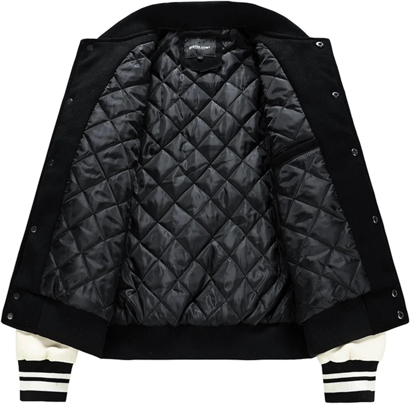 Mens Varsity Jackets Faux Leather Long Sleeve Bomber Jacket Vintage Sweatshirt Casual Streetwear Button Coats