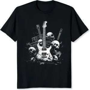 Mens Vintage Y2K Rock Band Shirt for Men Skull Punk Metal Graphic Tee