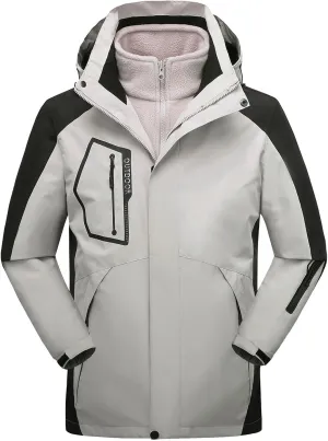 Men's Waterproof Softshell Jacket Lightweight Hooded Raincoat with Zipper Pockets for Outdoor Hiking