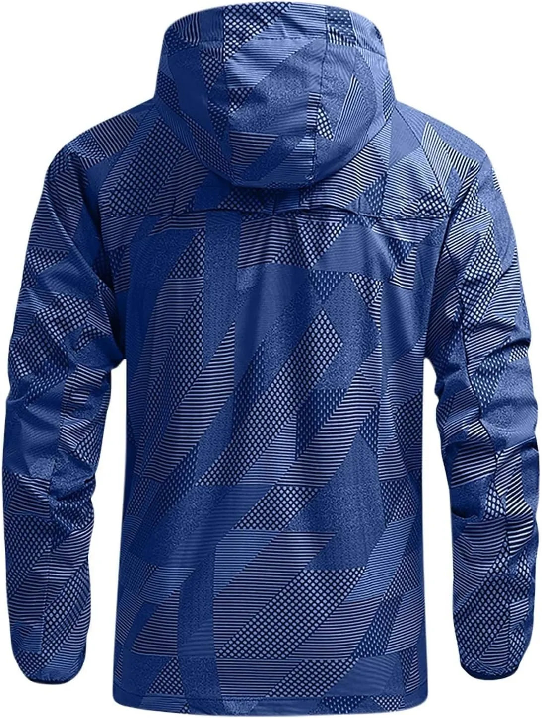 Men's Windbreaker Jacket Lightweight Zip Up Long Sleeve Solid Color Fall Winter Hiking Cycling Coats with Hood
