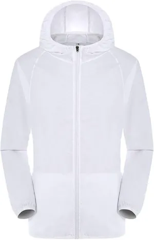 Mens Womens Waterproof Rain Jacket Unisex Casual Full-Zip Raincoat Packable Hooded Outdoor Rainproof Fishing Tops