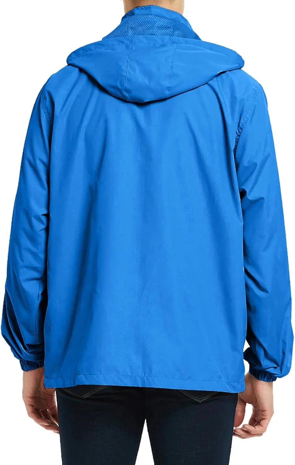 Mens Zip Up Jackets Hooded Waterproof Windbreakers Loose Coats Fashion Lapel Plain Clothes with Pocket 2024 New