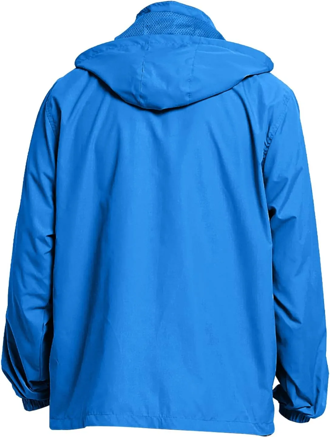 Mens Zip Up Jackets Hooded Waterproof Windbreakers Loose Coats Fashion Lapel Plain Clothes with Pocket 2024 New
