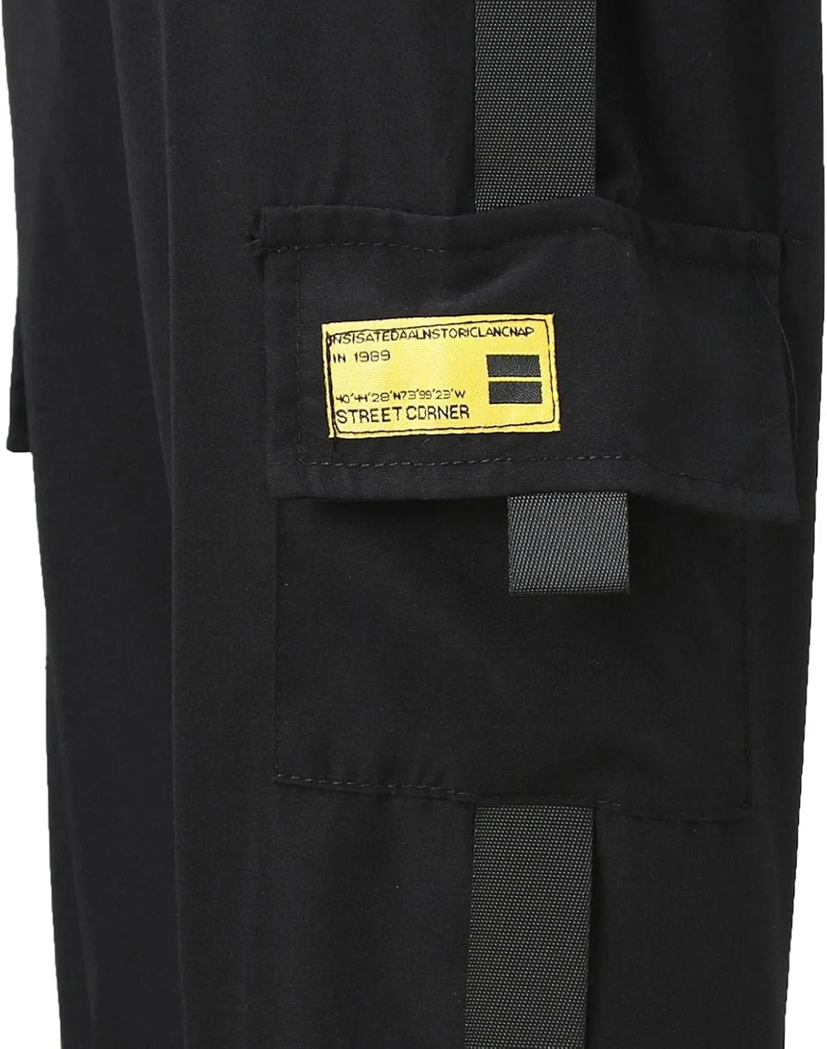 NREALY Women Cargo Pants Black Zipper Multi-Pocket Casual Fashion Cargo Pants