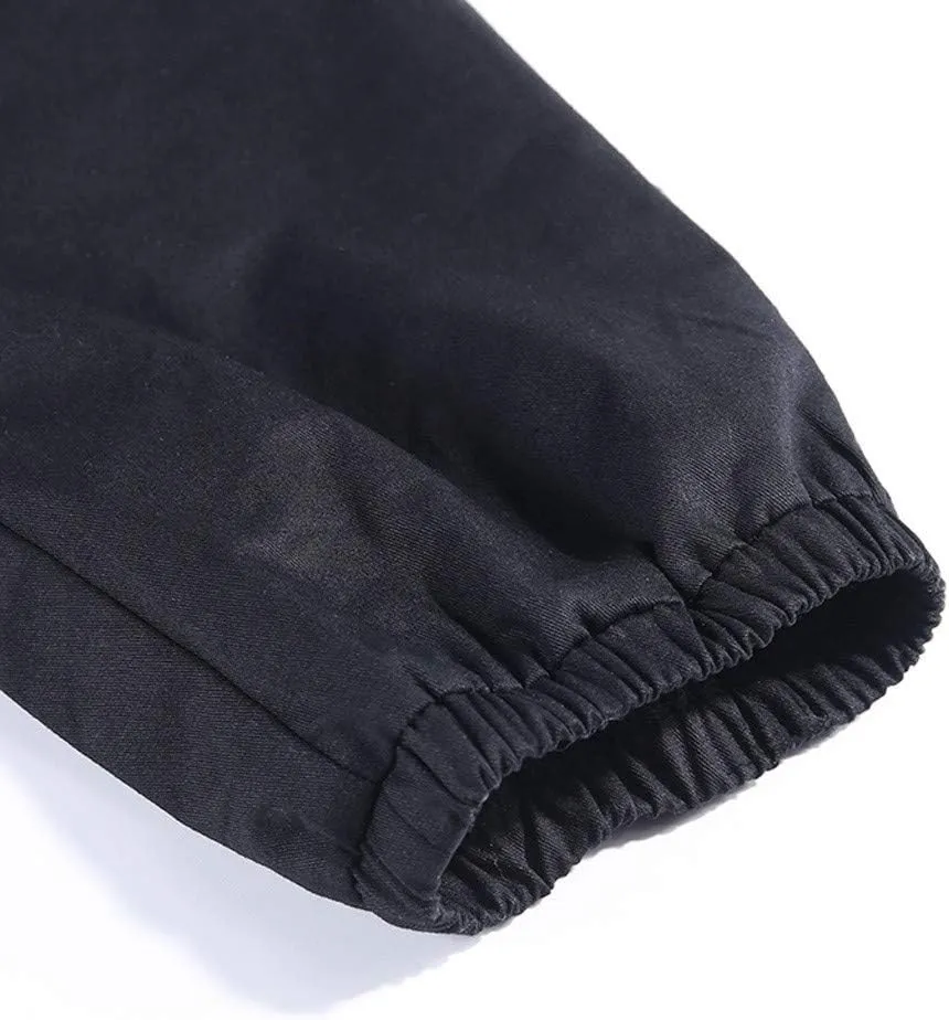 NREALY Women Cargo Pants Black Zipper Multi-Pocket Casual Fashion Cargo Pants