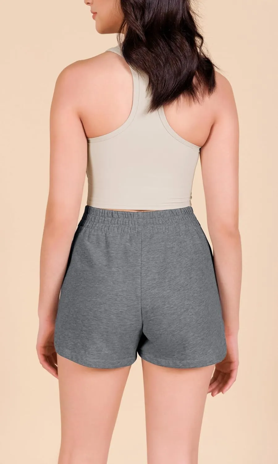 ODODOS Women's Sweat Shorts Cotton French Terry Curved Hem Workout Casual Relaxed Lounge Shorts with Pockets