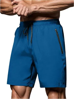 OYOANGLE Men's Sweat Shorts Running Shorts Lightweight Quick Dry Zipper Pocket Athletic Gym Shorts
