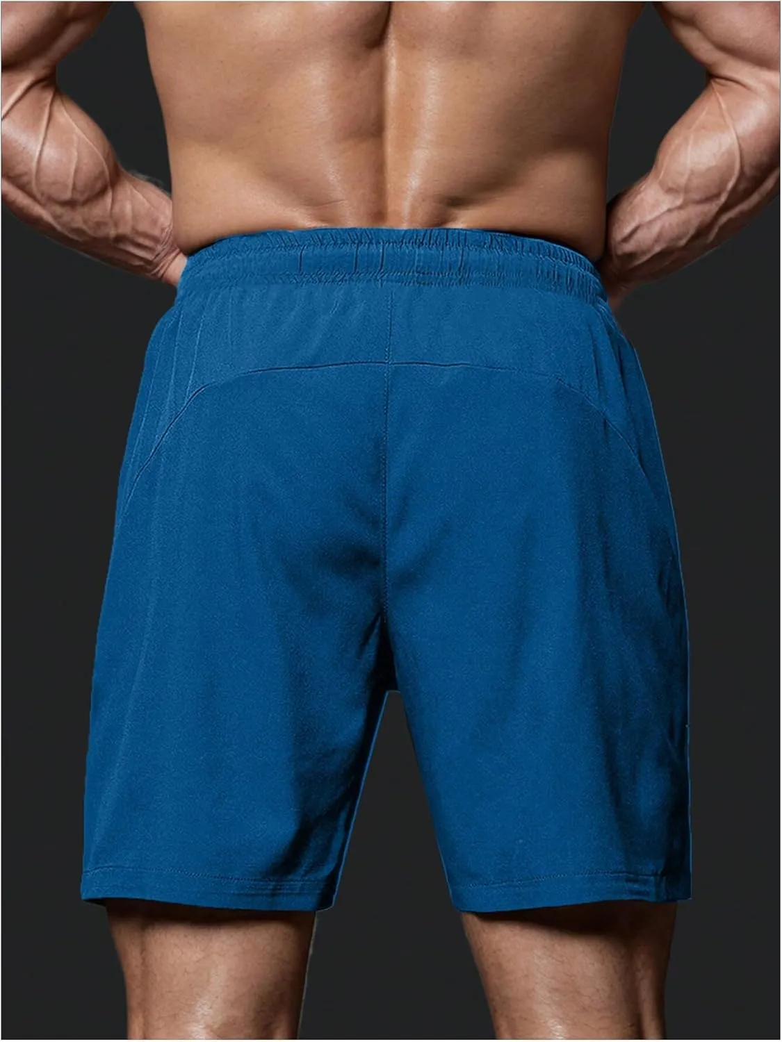 OYOANGLE Men's Sweat Shorts Running Shorts Lightweight Quick Dry Zipper Pocket Athletic Gym Shorts