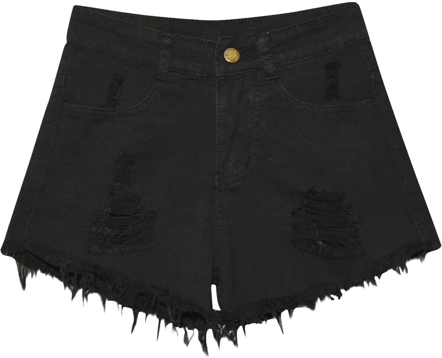 Plus Size Denim Shorts for Women High Waisted Ripped Stretchy Casual Trendy Jean Shorts with Frayed Raw Hem