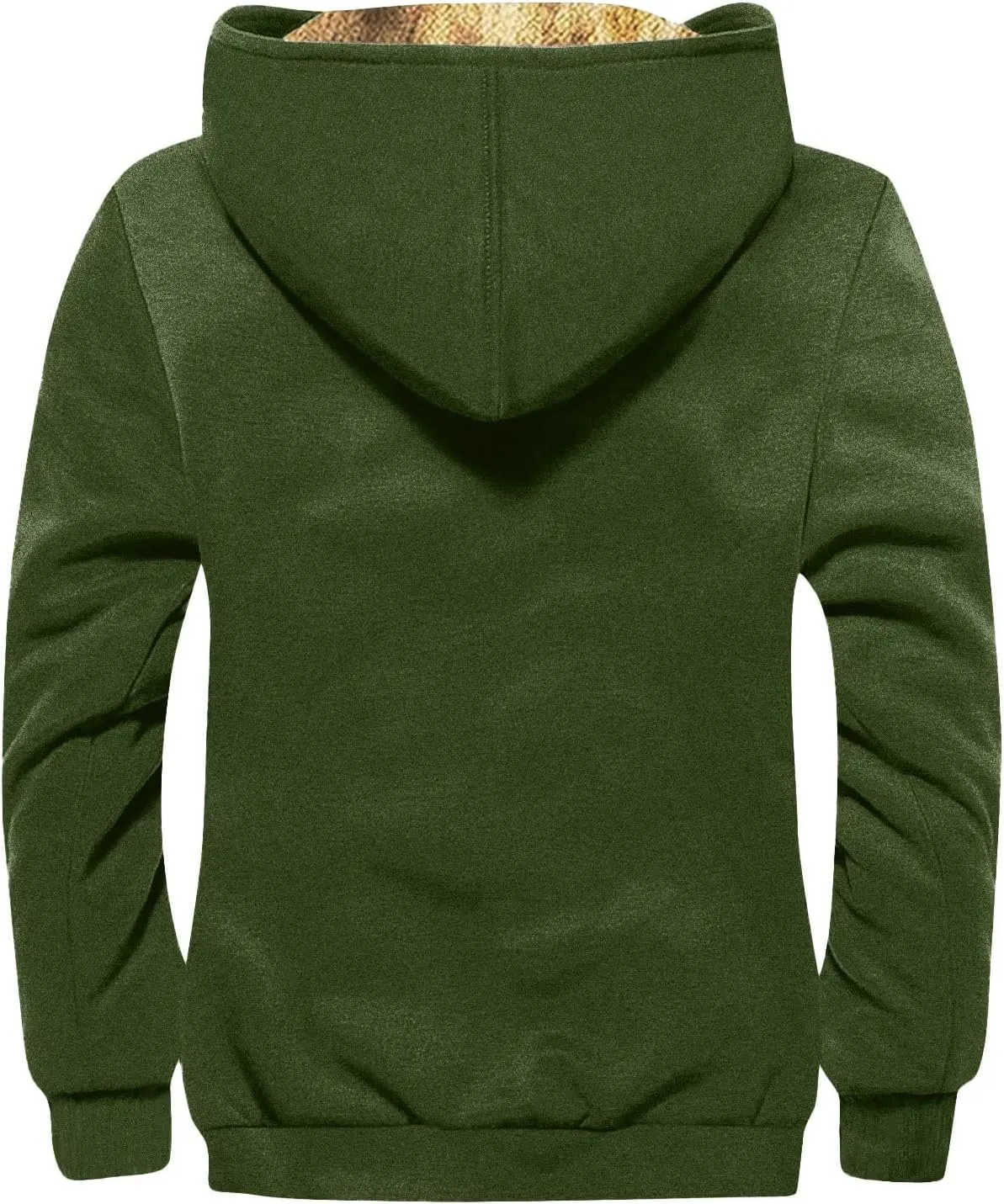 RTRDE Mens Fashion Hooded Jacket Lined Hoodie Jackets Casual Winter Warm Fleece Coats with Hood Outwear Jacket, M-7XL
