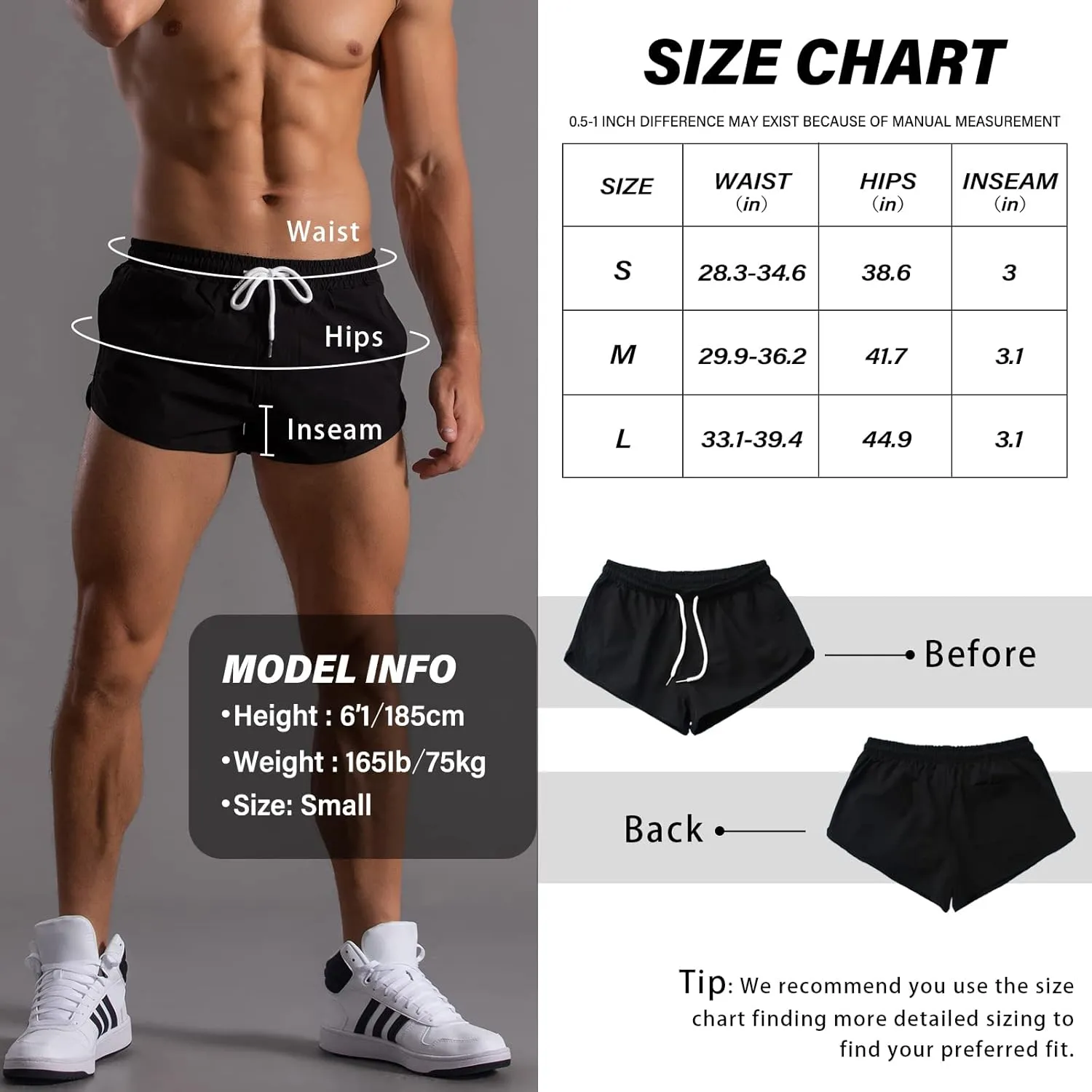 Running Shorts for Men Gym Athletic Workout Shorts Quick Dry 3 Inch Inseam Sweat Shorts with Pockets