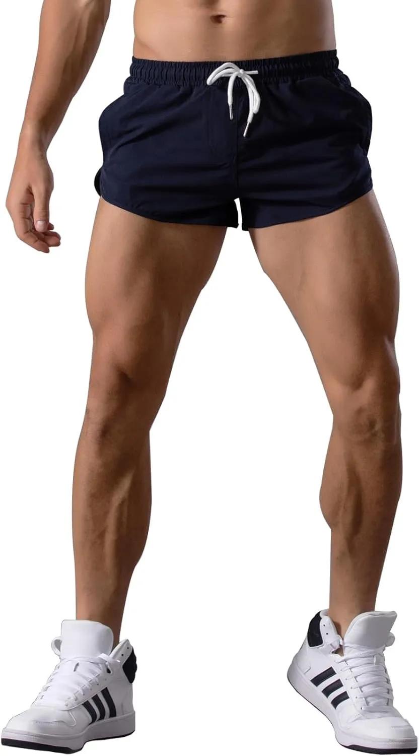 Running Shorts for Men Gym Athletic Workout Shorts Quick Dry 3 Inch Inseam Sweat Shorts with Pockets