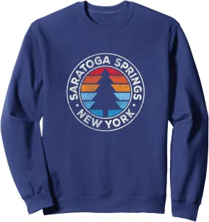 Saratoga Springs New York NY Vintage Graphic Retro 70s Sweatshirt