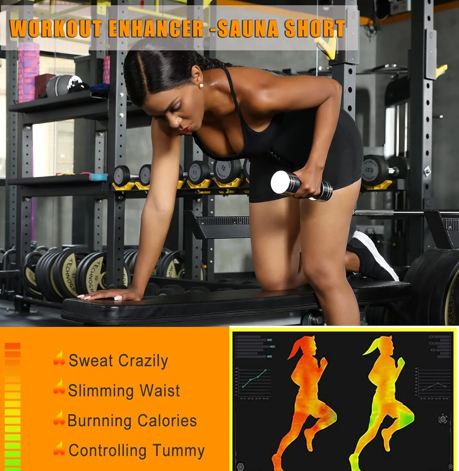 Sauna Sweat Shorts Thermos Pants Compression Workout Gym Exercise Waist Trainer Body Shaper Thighs Tummy Control