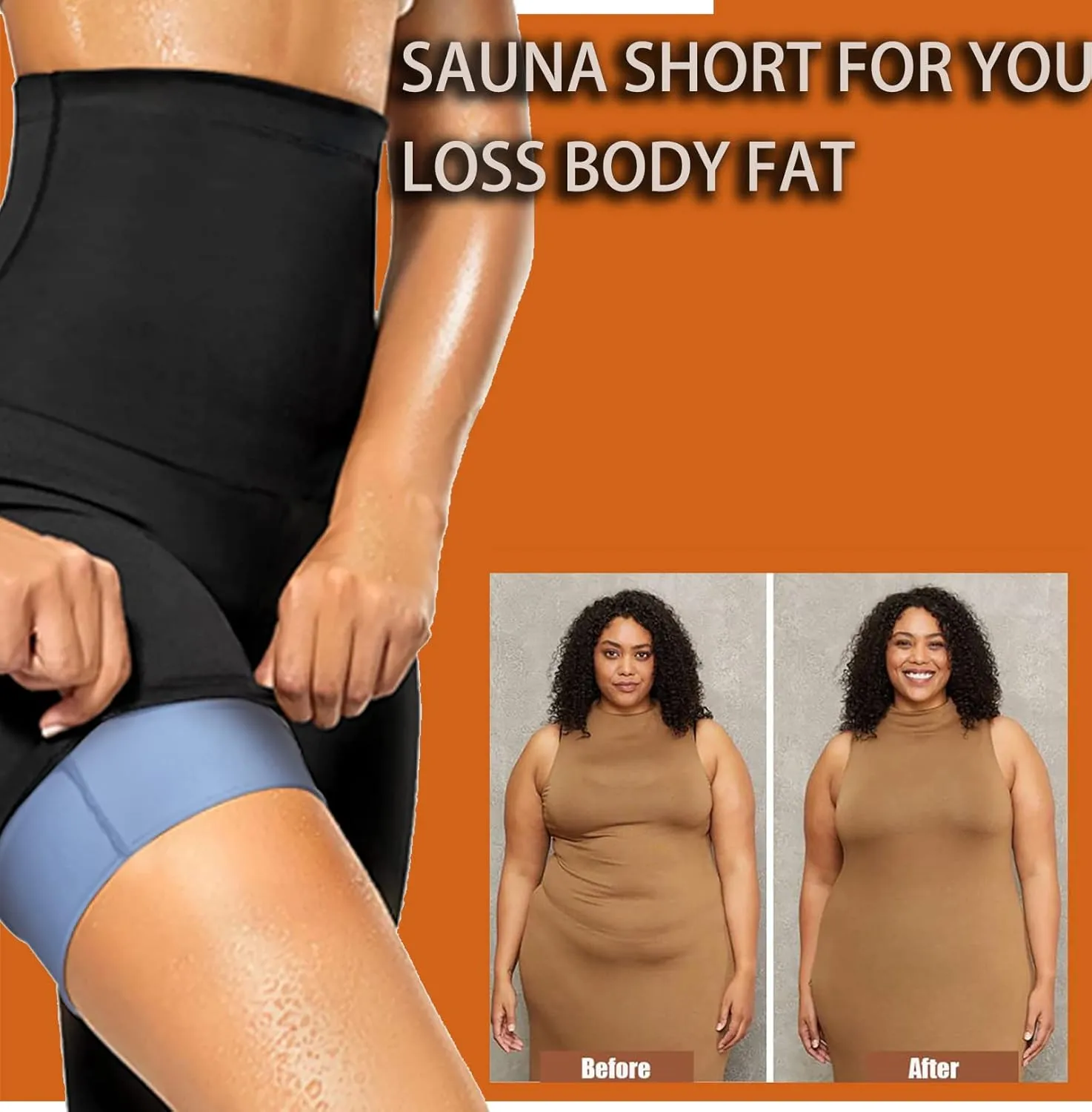 Sauna Sweat Shorts Thermos Pants Compression Workout Gym Exercise Waist Trainer Body Shaper Thighs Tummy Control