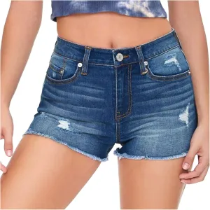 Shorts for Women Denim High Waisted Solid Stretchable Trendy Mom Jean Shorts with Pockets Raw Hem Hot Shorts Summer Shorts for Teen Girls