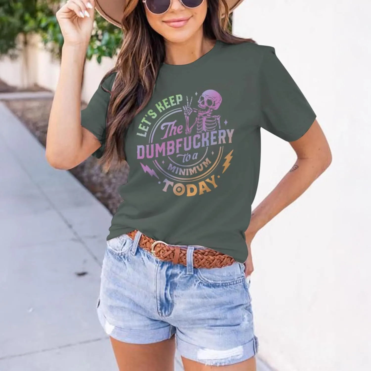 Skeleton Shirt Women Vintage Graphic Tees Y2k Emo Grunge Punk Goth Shirts Funny Aesthetic Tshirts Short Sleeve Tops