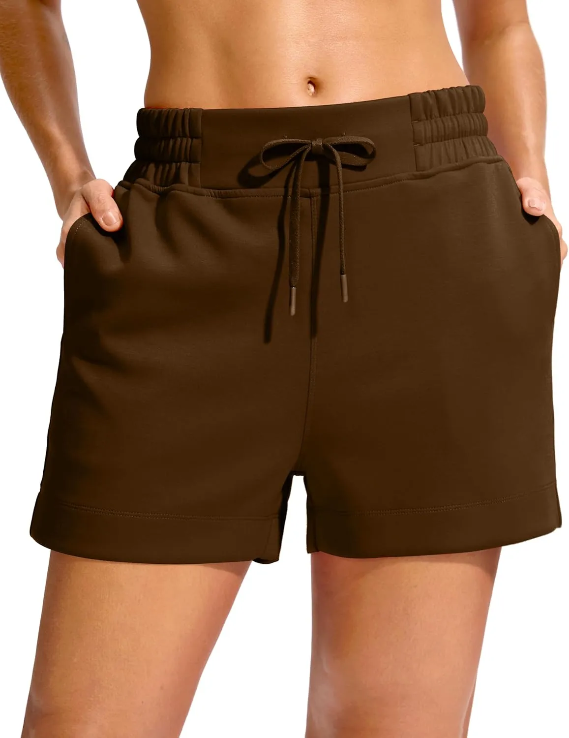 Soothfeel Women's Sweat Shorts High Waisted Drawstring 3" Athletic Workout Gym Summer Comfy Soft Lounge Casual Shorts