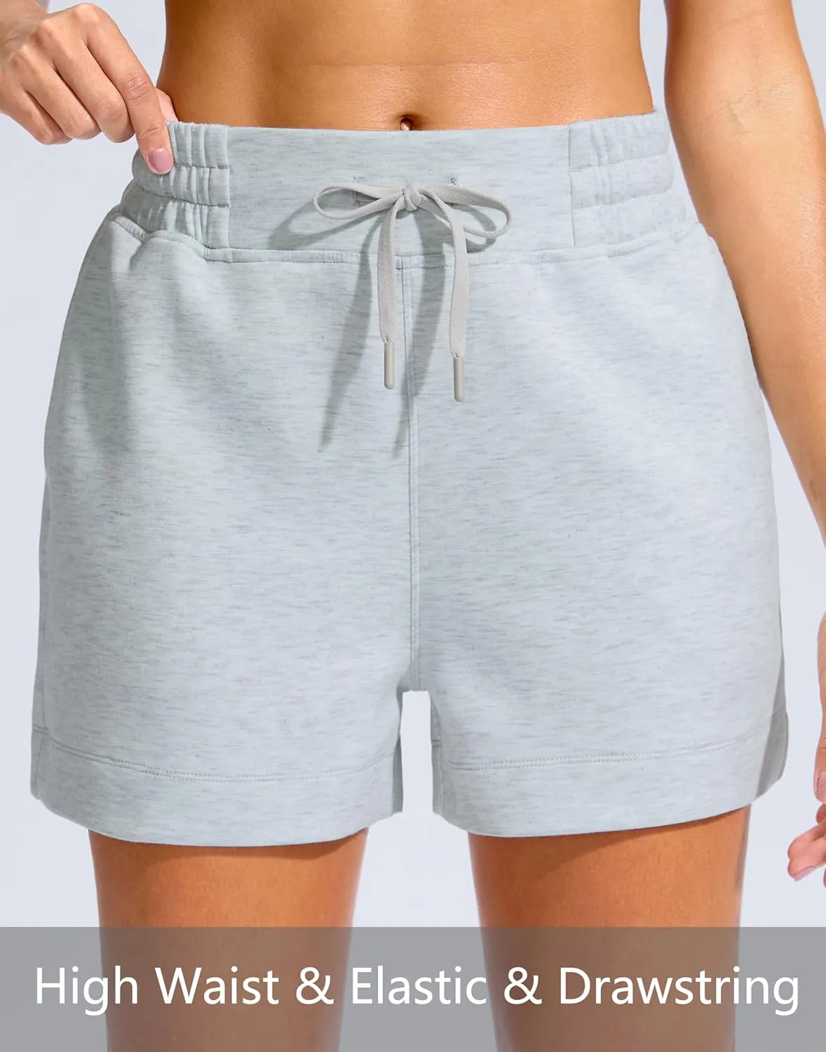 Soothfeel Women's Sweat Shorts High Waisted Drawstring 3" Athletic Workout Gym Summer Comfy Soft Lounge Casual Shorts