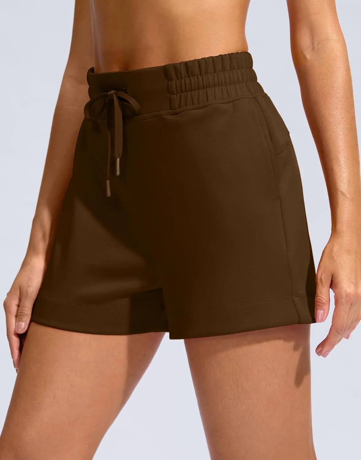 Soothfeel Women's Sweat Shorts High Waisted Drawstring 3" Athletic Workout Gym Summer Comfy Soft Lounge Casual Shorts