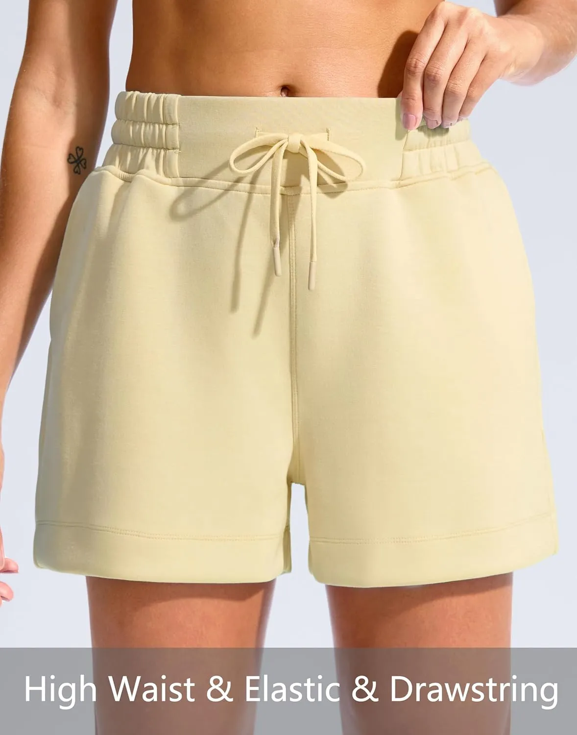 Soothfeel Women's Sweat Shorts High Waisted Drawstring 3" Athletic Workout Gym Summer Comfy Soft Lounge Casual Shorts