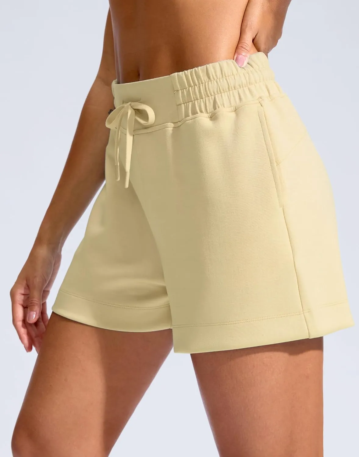 Soothfeel Women's Sweat Shorts High Waisted Drawstring 3" Athletic Workout Gym Summer Comfy Soft Lounge Casual Shorts