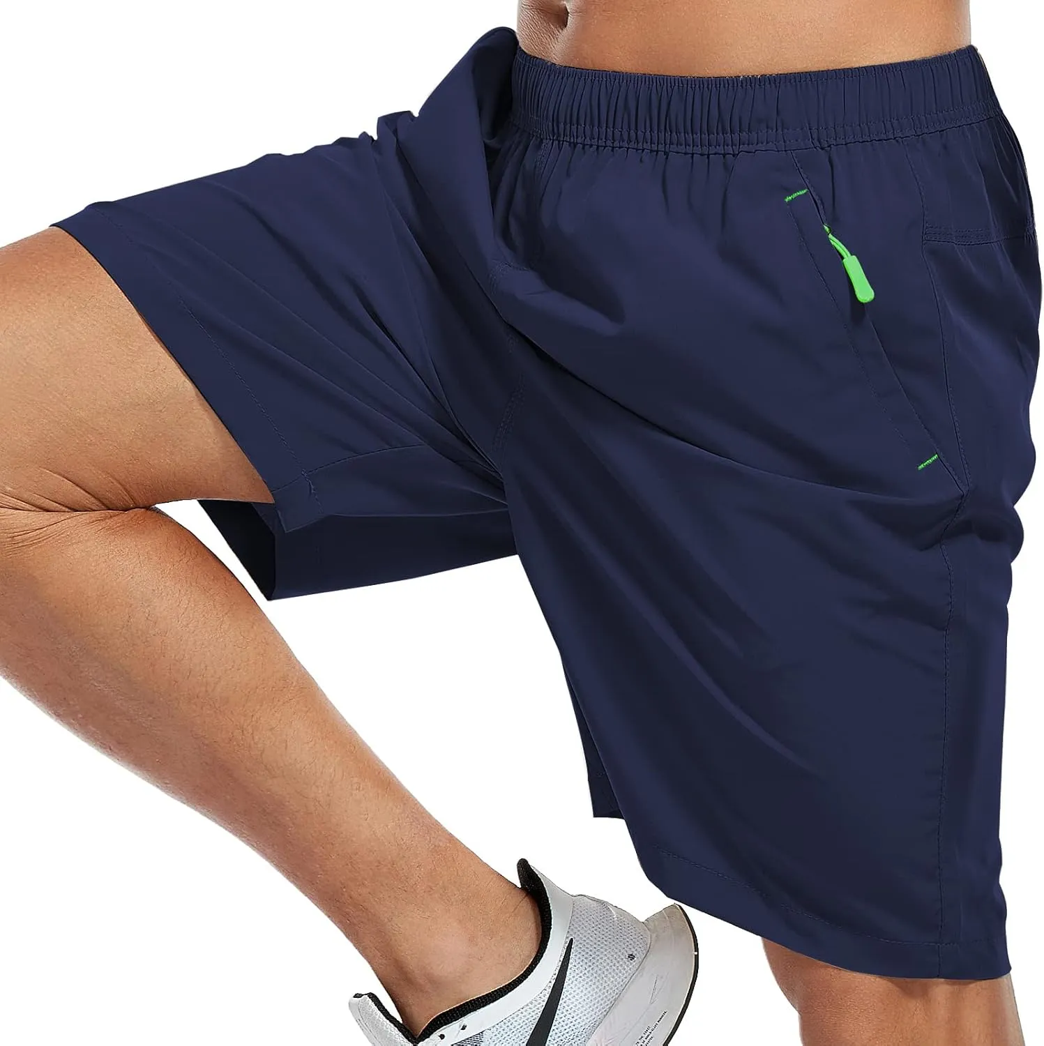 SPOSULEI Men's Athletic Hiking Shorts Water Resistant Quick-Dry Lightweight Outdoor Sweat Shorts with Zipper Pockets