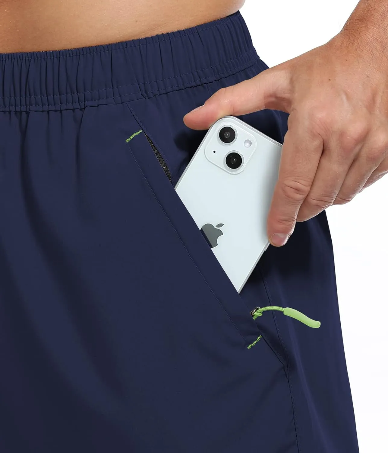 SPOSULEI Men's Athletic Hiking Shorts Water Resistant Quick-Dry Lightweight Outdoor Sweat Shorts with Zipper Pockets