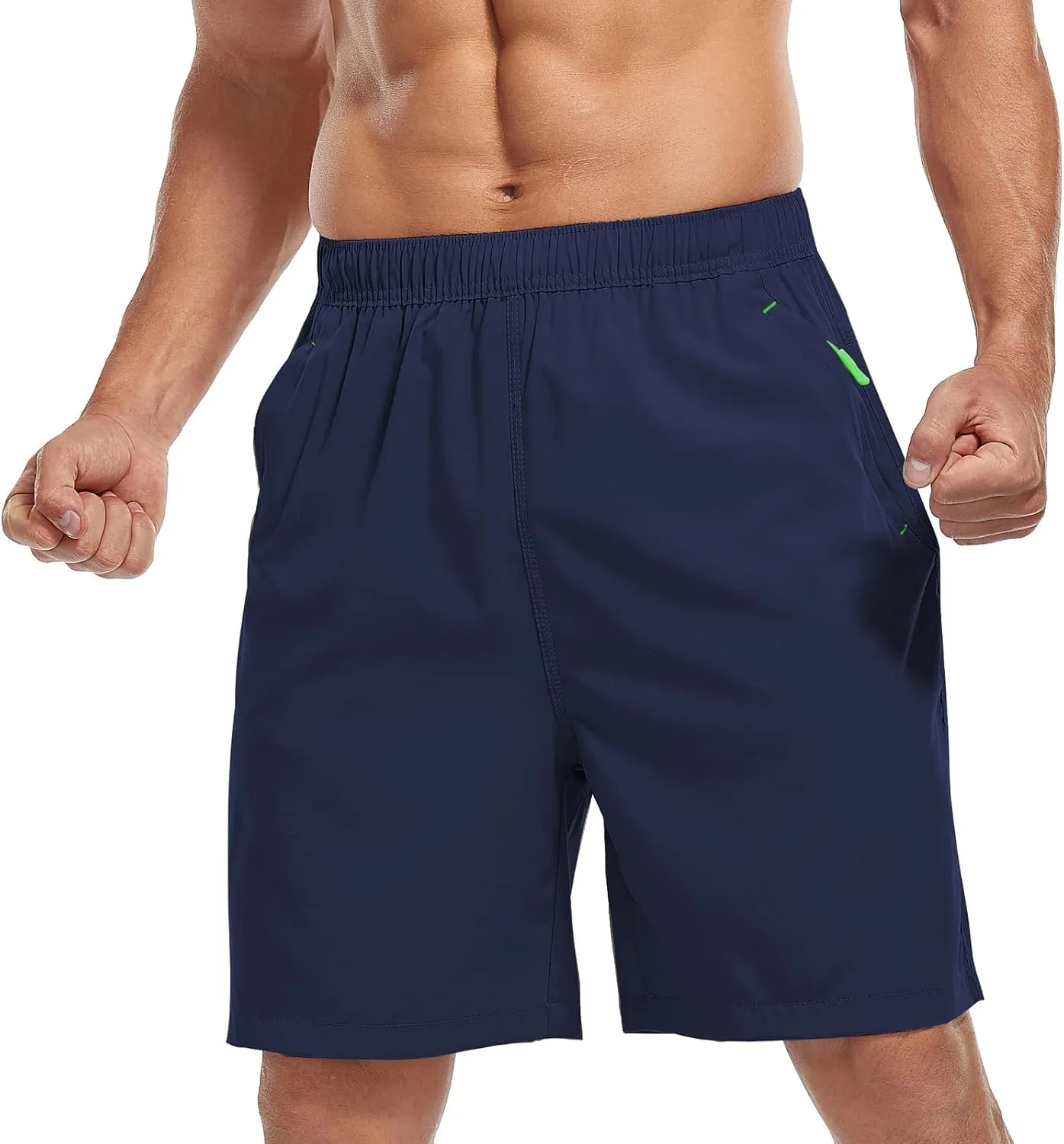 SPOSULEI Men's Athletic Hiking Shorts Water Resistant Quick-Dry Lightweight Outdoor Sweat Shorts with Zipper Pockets