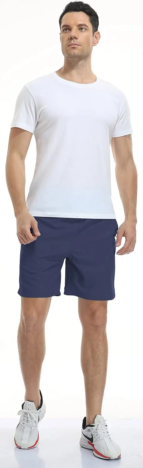 SPOSULEI Men's Athletic Hiking Shorts Water Resistant Quick-Dry Lightweight Outdoor Sweat Shorts with Zipper Pockets