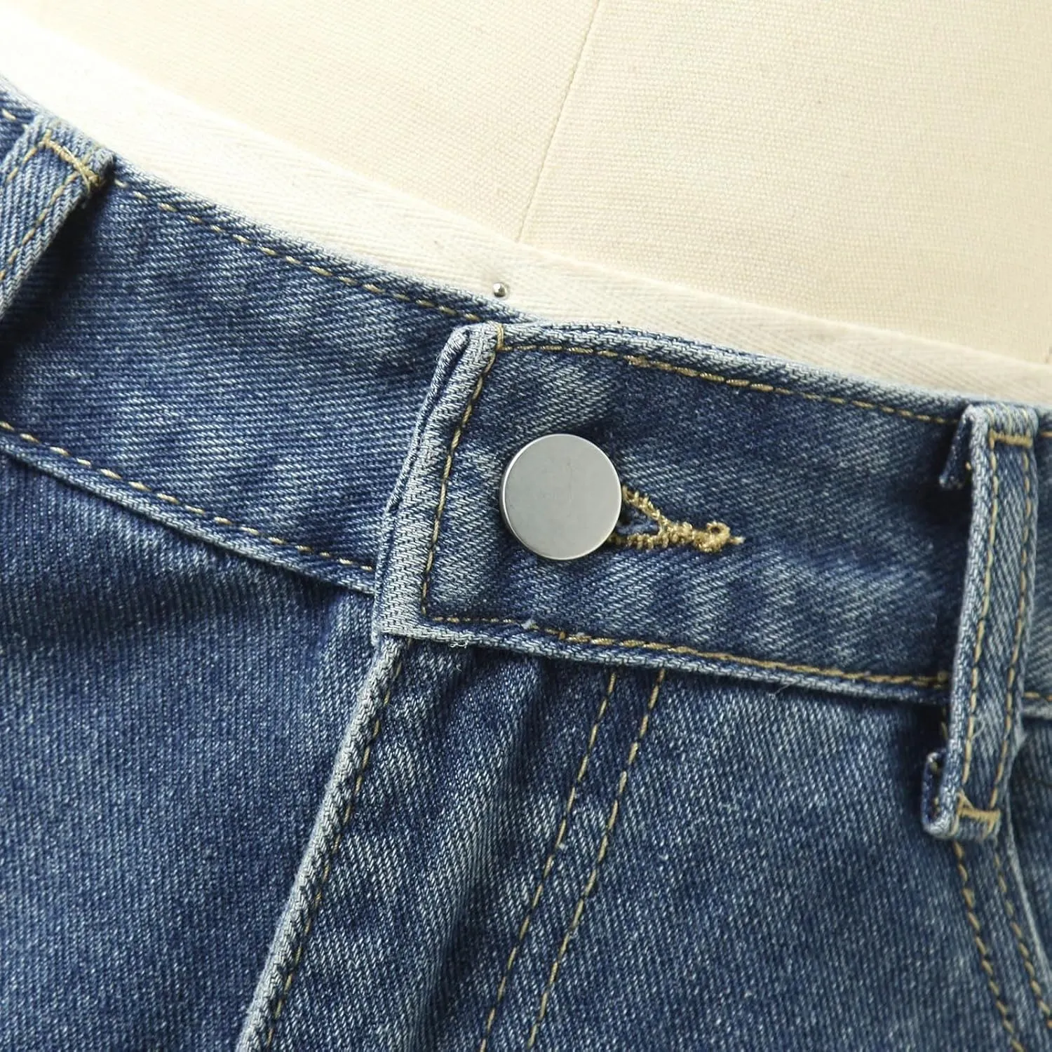 Straight Leg Jeans for Women High Waisted Frayed Baggy Pants Raw Hem Loose Floor Length Wide Leg Boyfriends Jeans