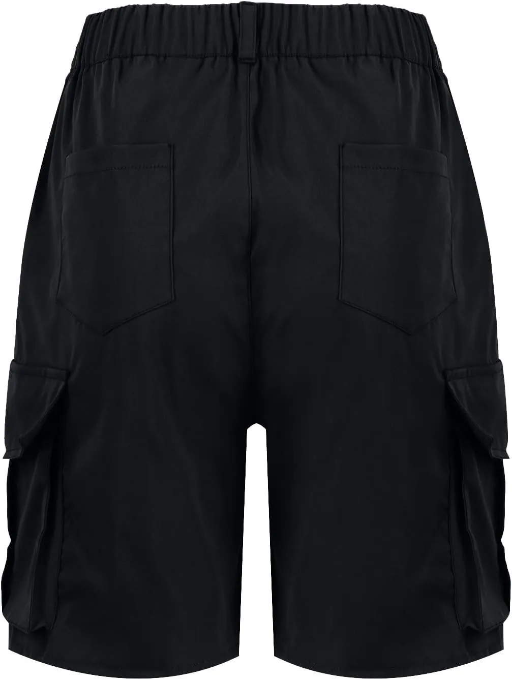 Summer Bermuda Cargo Shorts Women Knee Length Hiking Shorts 6 Pockets Casual High Waisted Camping Travel Shorts 2024